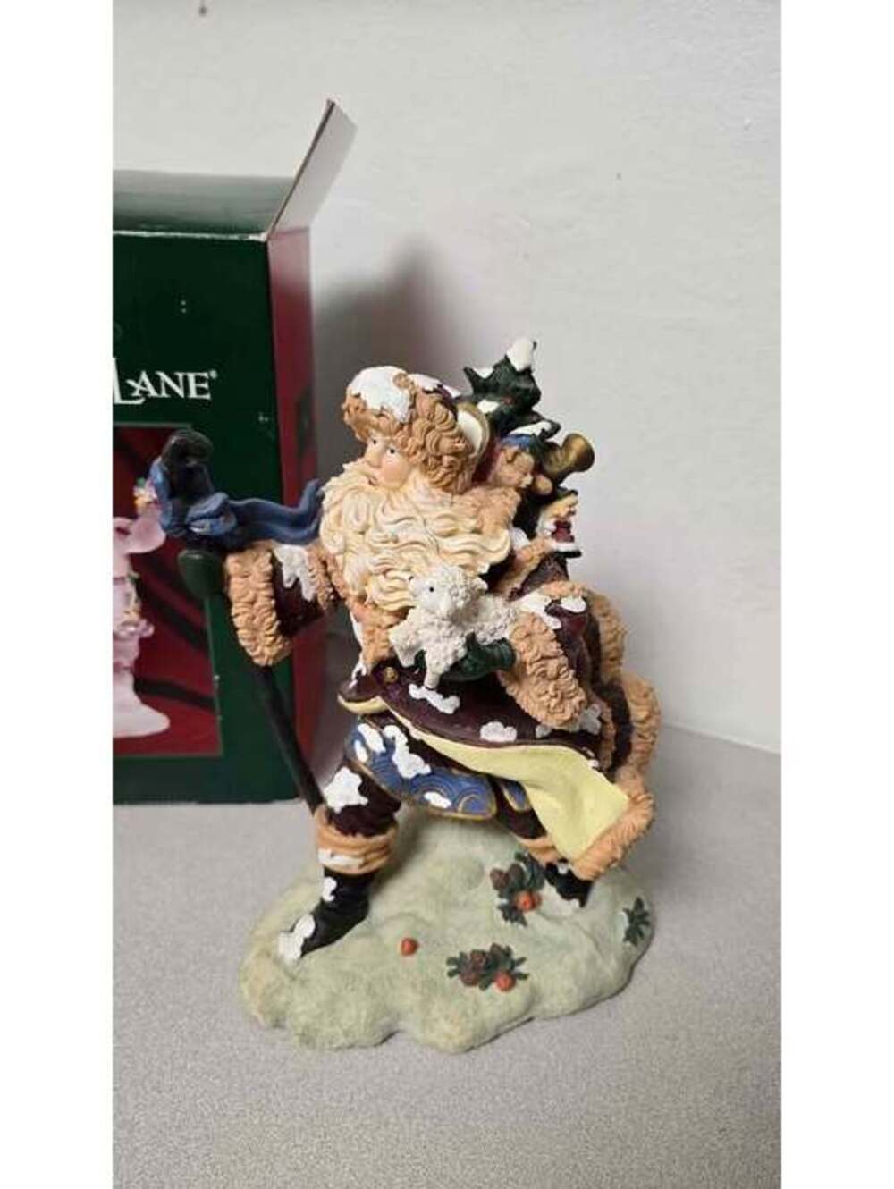Holiday Lane Santa Claus Figurine 12"x10" Christmas Resin Statue with Gifts